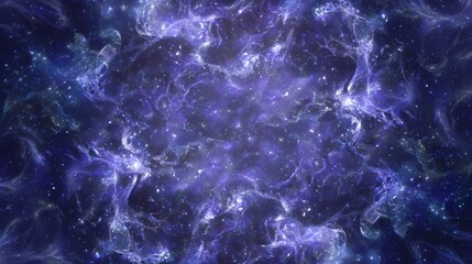 Wall Mural - Abstract fractal illustration for creative design galaxies in outer space. Blue abstract background for meditation. 