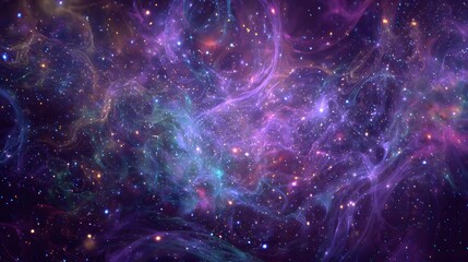 Wall Mural - Nebula and stars in deep space, computer generated abstract background. A star field in space, a nebula, and a gas congestion. abstract galaxy background for meditation. 