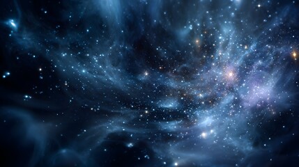 Night sky with stars and nebula in deep space. Abstract space background. 