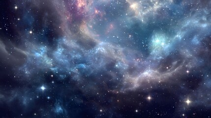 Wall Mural - Stars of a planet and galaxy in a free space, abstract background.