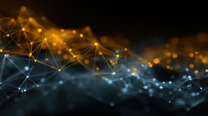 Wall Mural - Abstract Digital Network Connections on Dark Background