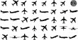 © Maisa - Airplane Silhouette Vector Set, Aircraft Black Icons, Aviation Silhouettes, Commercial Plane Bundle, Air Travel Clipart Collection