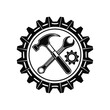 © mdshakilkst46 - Industrial Service Tools Logo Vector – Gear Emblem with Hammer, Wrench, and Cogwheel Symbol for Maintenance and Repair Concept