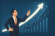 © Trollbee Production - Businessman Presenting Growing Business Chart with Arrow Indicating Financial Growth