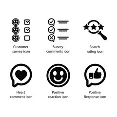 Wall Mural - Customer survey, Survey, Search rating, Heart comment, Positive reaction, Positive Response, icon