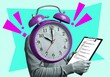 © RahatulIslam - Alarm Clock Head Person Holding To Do List Urgent Tasks Deadline Approaching Schedule Management
