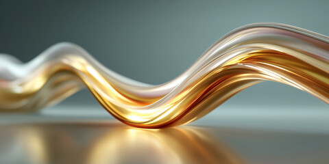 Wall Mural - glossy intertwined band art with soft reflections