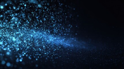 Wall Mural - Dark blue and glow particle abstract background.