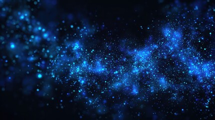 Wall Mural - Dark blue and glow particle abstract background.