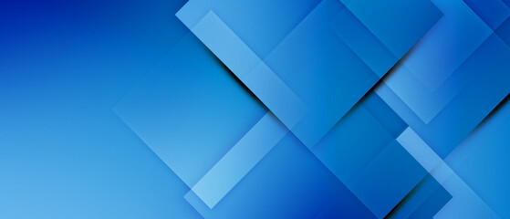 Wall Mural - blue square overlap geometric background with lines