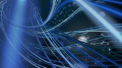 Wall Mural - futuristic video animation with particle stripe wave object in slow motion, 4096x2304 loop 4k