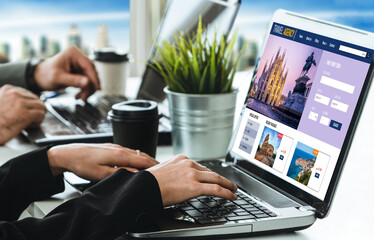 Wall Mural - online travel agency website for modish search and travel planning offers deal and package for fligh