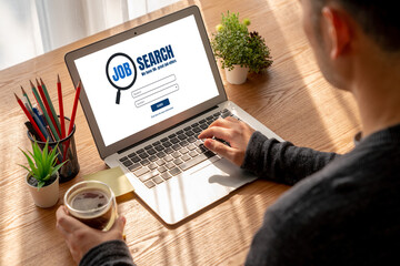 Wall Mural - online job search on modish website for worker to search for job opportunities on the recruitment in