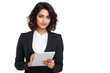 © Andrii - Professional Indian businesswoman holding a tablet and looking at the camera. A versatile photo for business, technology, and corporate themes.