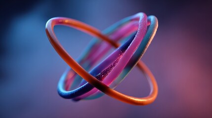 Wall Mural - Vibrant Luminous Interlocking Abstract Tubes