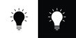 © Pop - Bulb icon collection. Black and white filled vector illustration.