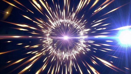 Sticker - Warm golden sunburst pulses core four K frame flickering like celestial beacon while light spokes rotate outward providing radiant overlay dramatic transition inspirational
