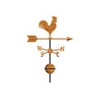 © Olga - Rooster weather vane in vintage style with cardinal direction symbols, transparent background, vector, isolated