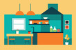 © draw stock - open concept kitchen and living space design  .eps