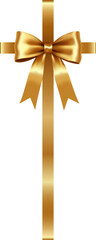 Wall Mural - Gold Ribbon with Decorative Bow – Shiny Gift Wrapping