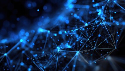 Abstract network of glowing blue points and lines (1)