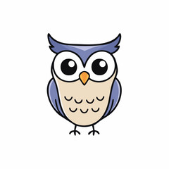 Illustration of a cute owl with big eyes stands out as a delightful artwork