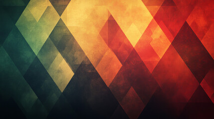 Abstract geometric pattern of overlapping triangles in warm tones