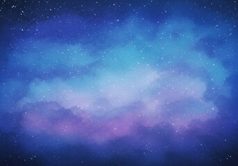 Wall Mural - watercolor galaxy background with myriad stars and ethereal glow. digital painting of cosmic night s