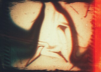 Wall Mural - abstract grainy light leaks photo overlay effect, film grain texture filter with scratches noise dus