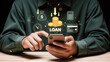 © Perfect PNG Studio - Seamlessly manage your finances with a quick loan application on your smartphone, accessing funds and credit with ease.