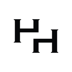 Wall Mural - the image shows a flat logo design of an initial hh in serif font in black color that looks clean an