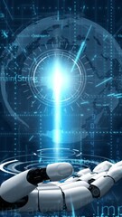 Wall Mural - futuristic robot artificial intelligence revolutionary ai technology development and machine learnin