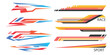 © Haider - Racing car visual elements set with red and yellow speed stripes for motorsport and automotive design