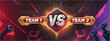 © SUMAIA - Dramatic esports match banner with Team 1 versus Team 2 gaming competition