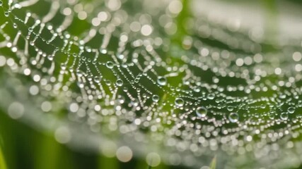 Dew-Kissed Web: Nature's Sparkling Geometry