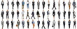 © Molly P - Set of business people in various actions on isolated background. Businesspeople, businesswomen, businessmen office worker in full body length studio professional shot in casual and formal wear