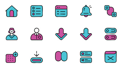 Icons Home User Download Notification Webpage Data