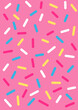 © Ryra Ryu - pink strawberry colorful sprinkle background illustration vector