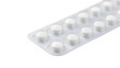 © Borasca - Blister pack of white tablets on the transparent background, pharmaceutical medication, healthcare concept, closeup of pills in packaging