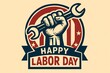 © MdAriful - Strong fist holding a wrench symbolizing labor day and american patriotism