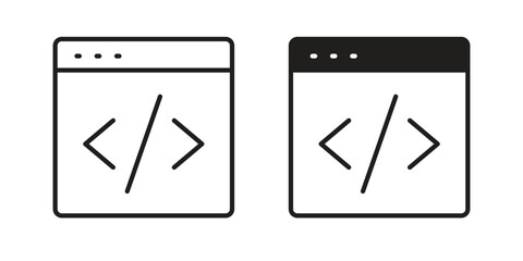 Web Code icon sign symbol and flat style for app, web and digital design.
