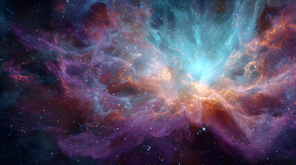 Wall Mural - colorful space galaxy with supernova nebula abstract background. abstract galaxy. illustration