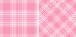 © SolaruS - Elegant pink plaid patterns, perfect for fashion, textile, or website design.  Two distinct styles offer versatility – classic and diagonal checks.  Subtle texture adds depth.