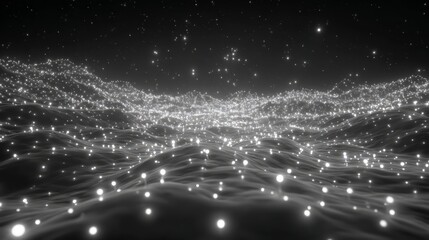 Wall Mural - Abstract Glowing Light Dots Background