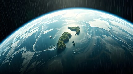 Wall Mural - earthlike planet in space