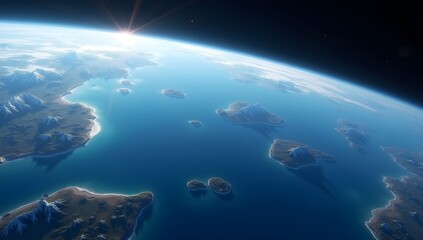 Wall Mural - earthlike planet in space