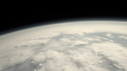 Wall Mural - a breathtaking view of earth from space showcases the curvature of the planet, with a blanket of clo