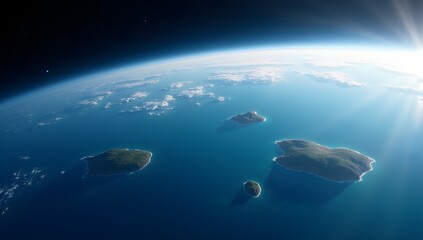 Wall Mural - earthlike planet in space