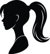© Sumon - black silhouette a woman with ponytail on white ba.eps