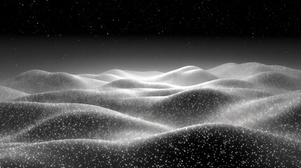 Wall Mural - Abstract Glittering Hills At Night